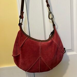 Red Suede Lucky Brand Hobo